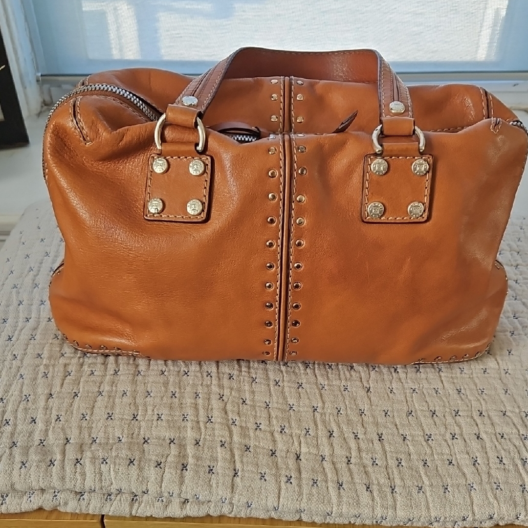 Michael Kors Astor Satchel Studded Top Handle Bag In Leather